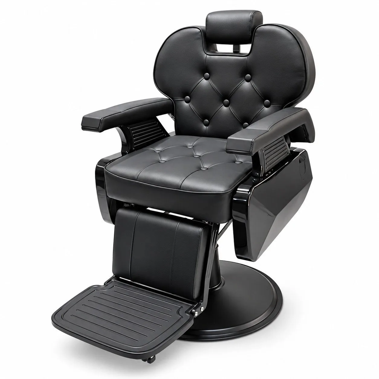 Sillón de Barbería Imperial Black – Capitoneado Premium