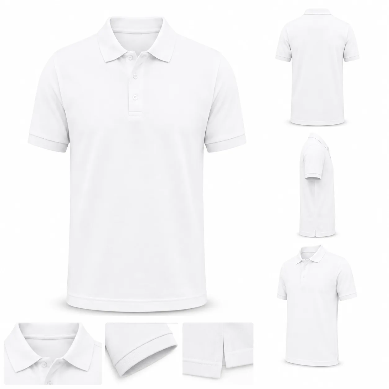 Polo Camisero Hombre Blanco