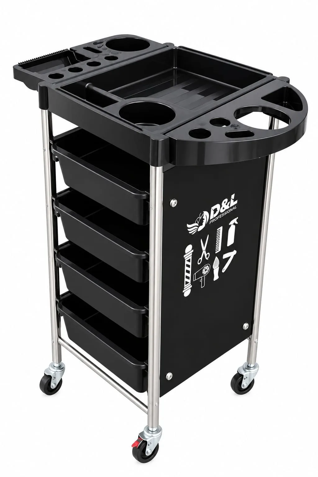 Carrito Auxiliar Negro 5 Cajones con Ruedas Veko