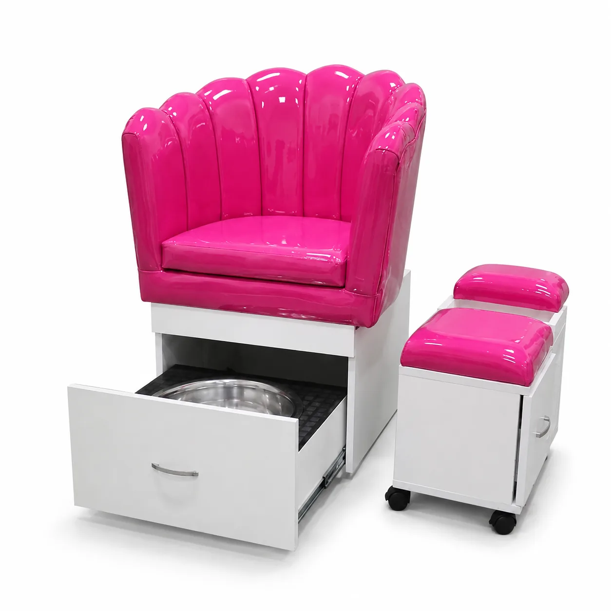 Sillón de Pedicure Spa con Tina Extraíble y Banco Auxiliar