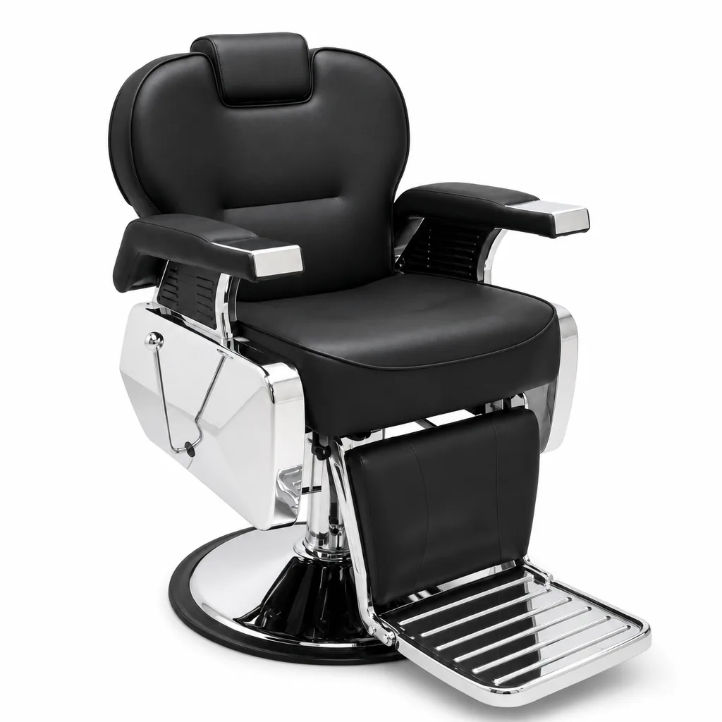 SILLON BARBERO HARLY NEGRO PLATEADO PRIMIUM PRO