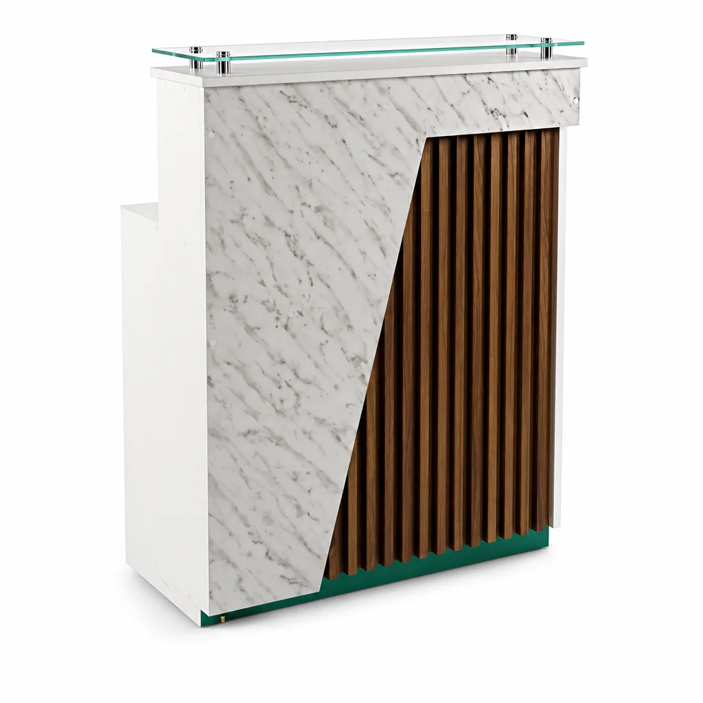 Counter de Recepción White Brown - MARBLE BROWN.