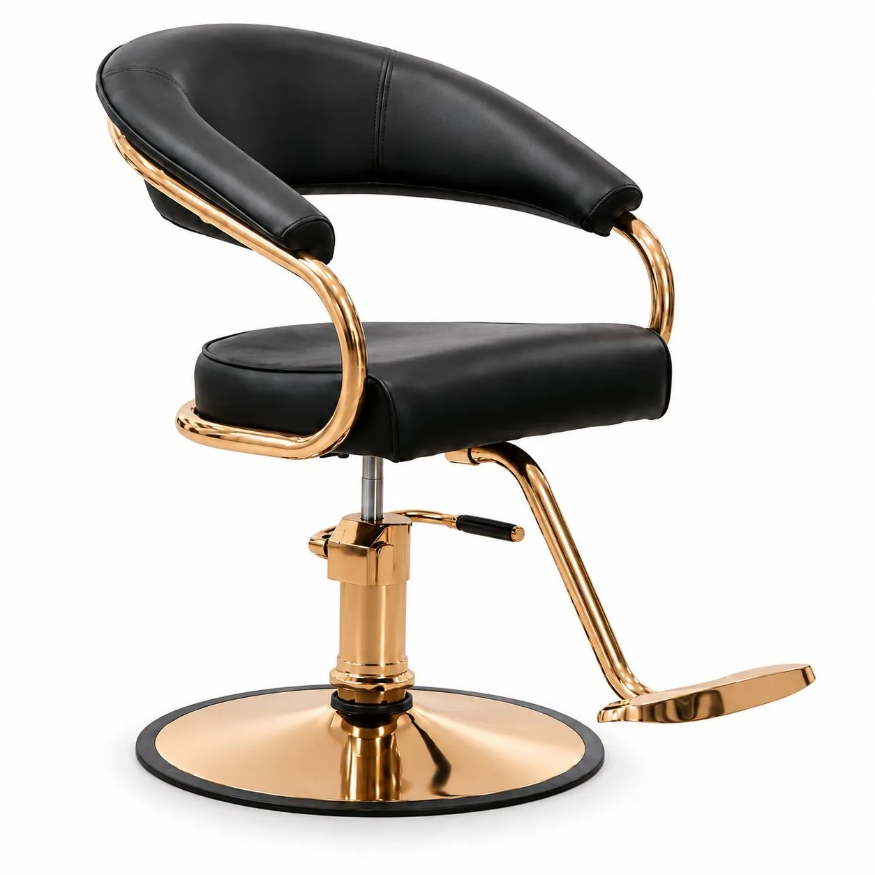 Silla de Corte Hidráulica Negra con Dorado Nuvi
