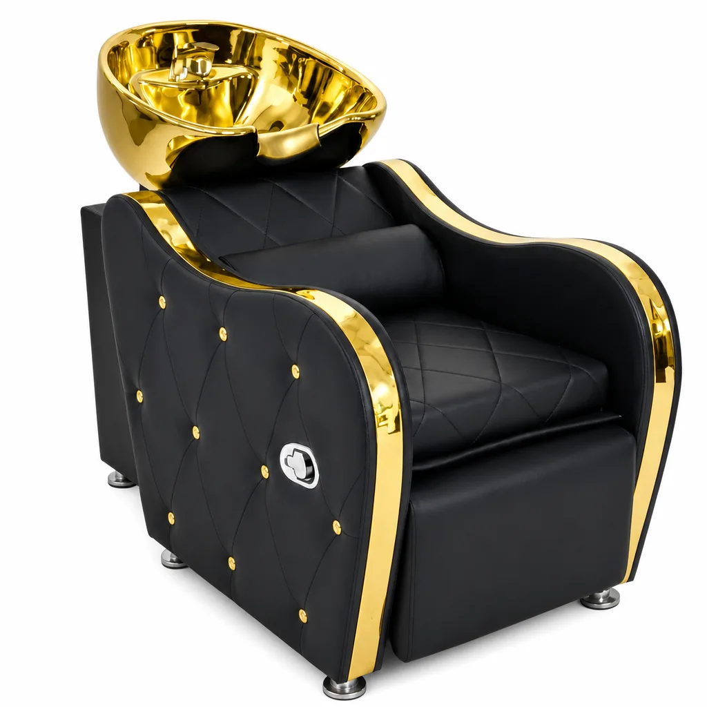 Lavacabeza Premium Capitoné Dorado - Áureo