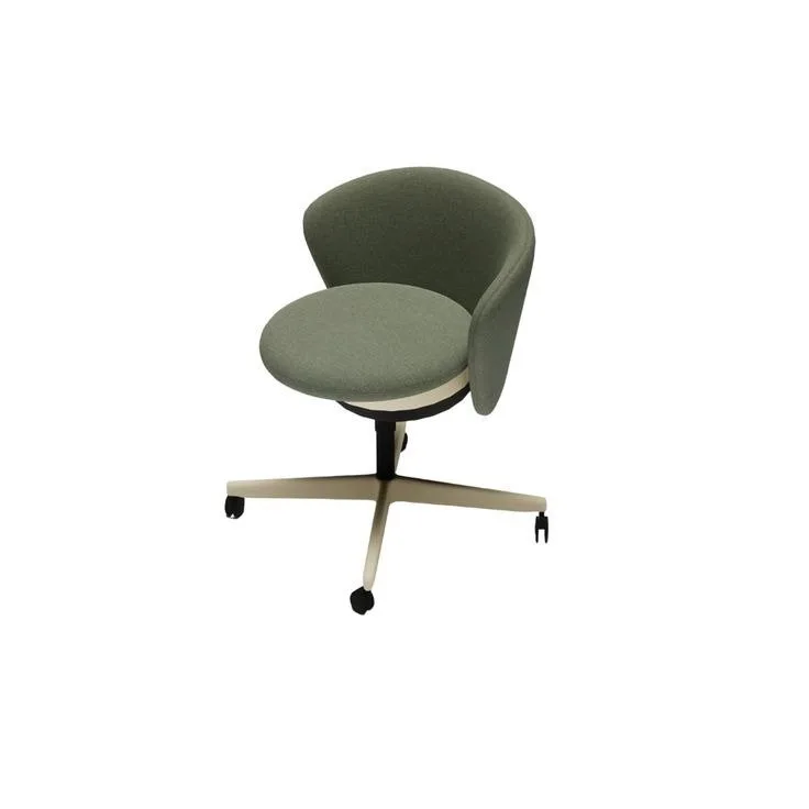 Silla Giratoria de Descanso Verde con Base Dorada
