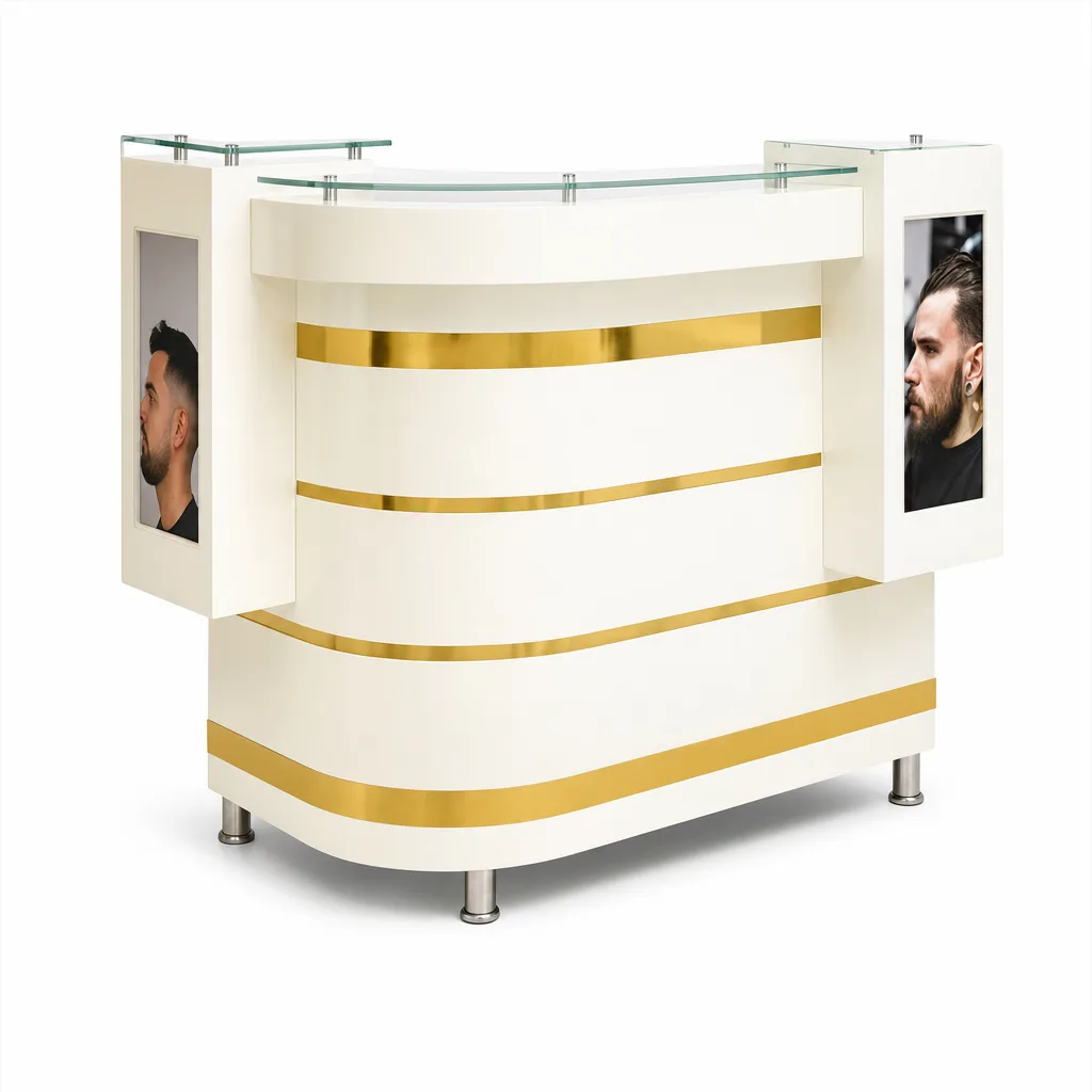 Counter Recepcion Elegante White & Gold
